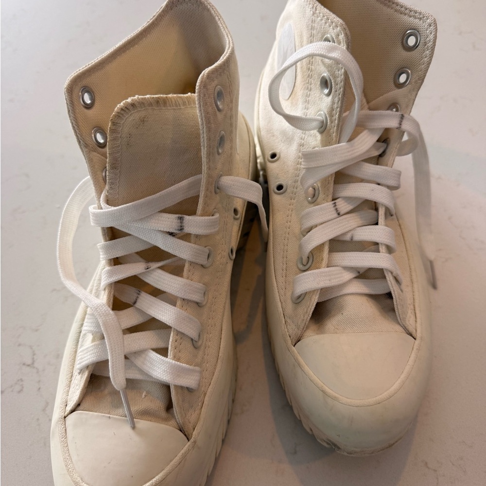 Converse All Star Lug Tread White High-Top Sneakers - 8.5 - Picture 3 of 8